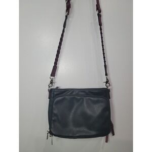 Lady Conceal Black Faux‎ Leather Crossbody Purse RFID Security Braided Strap